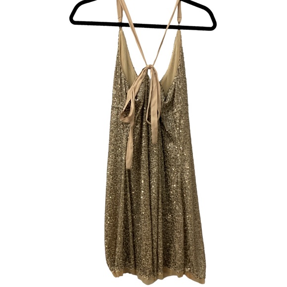 🆕Free People Gold Sequence Slip Dress - Picture 8 of 8